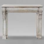 Napoleon III style mantel with modillion in Carrara marble