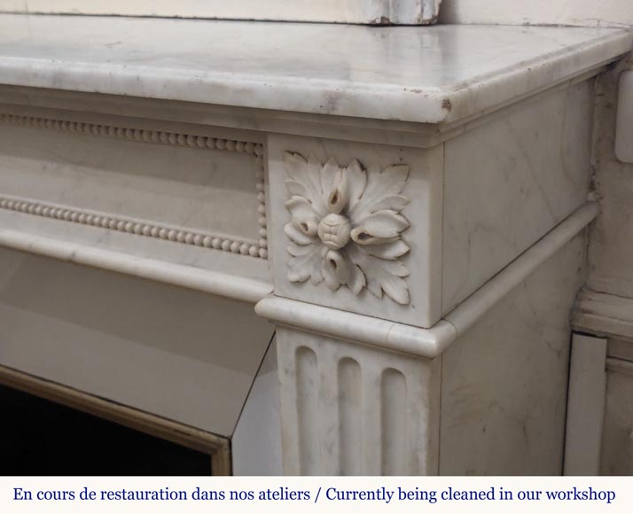 Louis XVI style mantel carved in Carrara marble-6