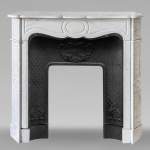 Louis XV style Pompadour mantel in Carrara marble