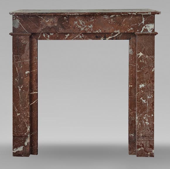 Louis XVI style mantel in Rouge du Nord marble-0