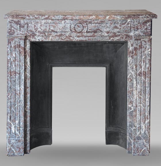 Louis XVI style mantel in Royal Red marble-0