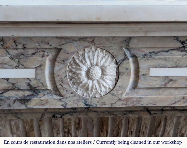 Two-tone Directoire style marble mantel decorated with butterflies-1