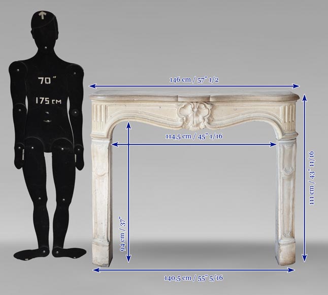 Louis XV period carved stone mantel with shell, 18th century-10