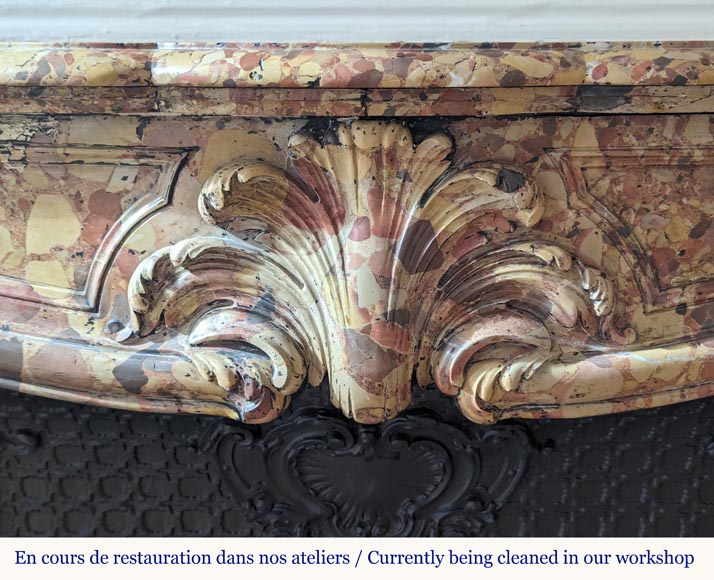 Louis XV style mantel in Aleppo Breche-1