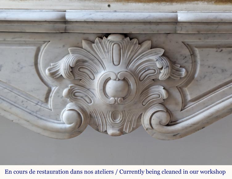 Louis XV style mantel in Carrara marble-1