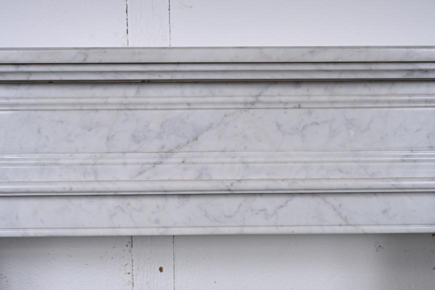 Louis XVI mantel in Carrara marble-1