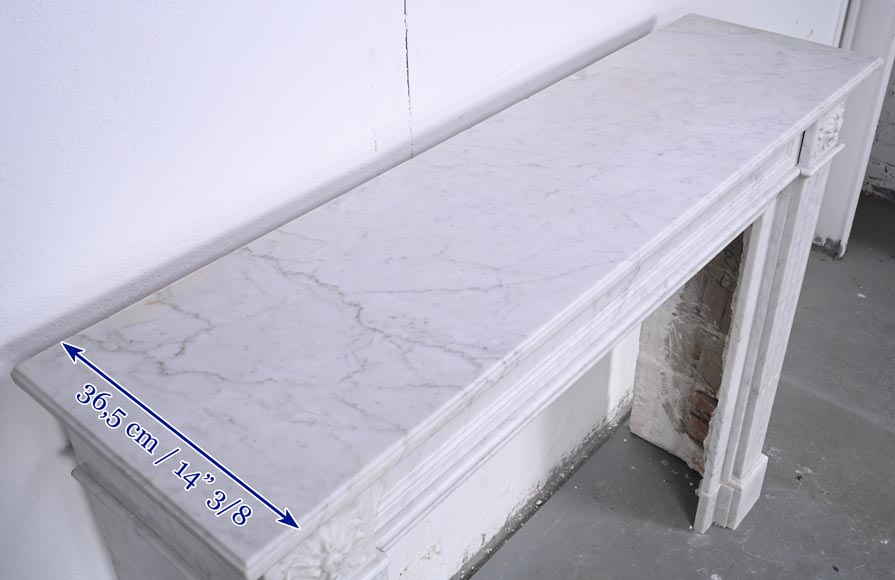 Louis XVI mantel in Carrara marble-8