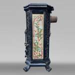 GODIN, Cast Iron Stove with Art Nouveau Floral Decor, 19th-20th Century