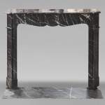 Louis XV style Pompadour mantel in black Marquina marble