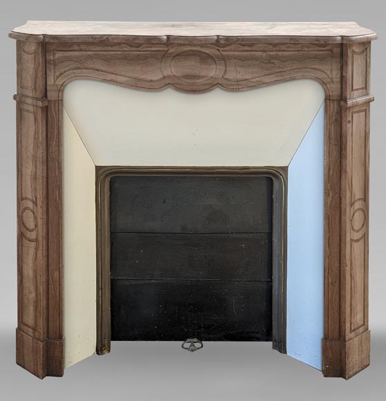 Louis XV style Pompadour mantel in Lunel marble-0