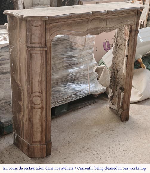 Louis XV style Pompadour mantel in Lunel marble-2