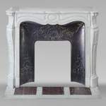 Louis XV style Pompadour mantel in Carrara marble