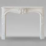 Louis XV style stone mantel with palmette décor