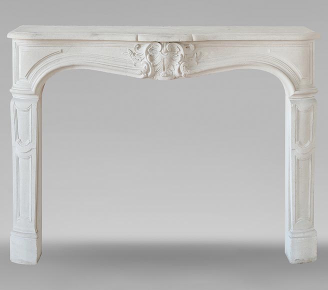 Louis XV style stone mantel with palmette décor-0