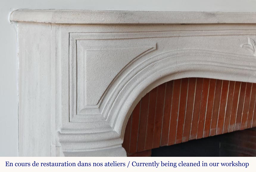 Louis XV style stone mantel with palmette décor-4