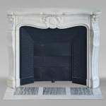 Louis XV style Carrara marble mantel with palmette motif