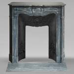 Louis XV style Pompadour mantel in Turquin marble