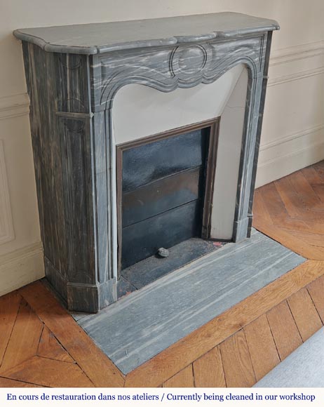 Louis XV style Pompadour mantel in Turquin marble-2