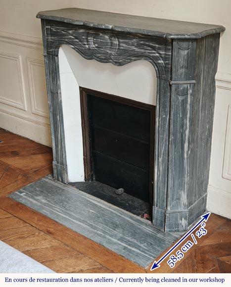 Louis XV style Pompadour mantel in Turquin marble-4