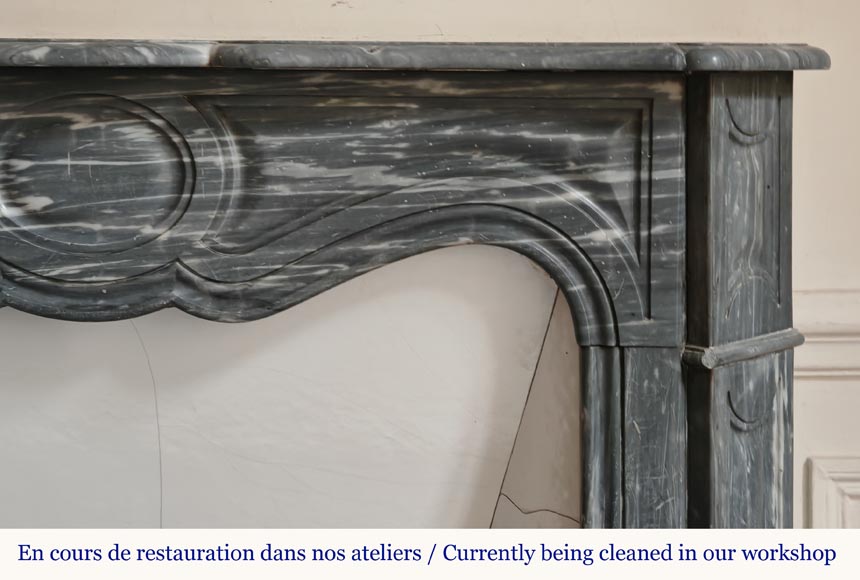 Louis XV style Pompadour mantel in Turquin marble-5