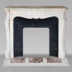 Louis XV style Pompadour mantel in Carrara marble