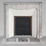 Louis XV style Pompadour mantel in Carrara marble