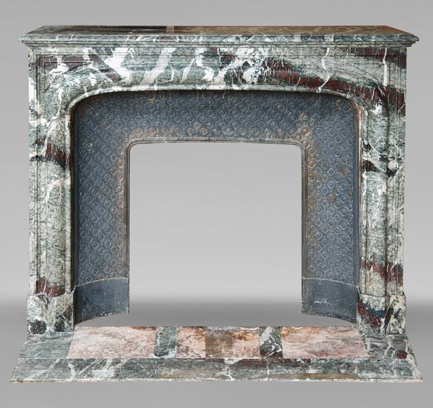 Louis XIV style mantel in banded Campan marble-0