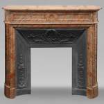 Louis XVI style mantel with rounded corners in Enjugerais marble