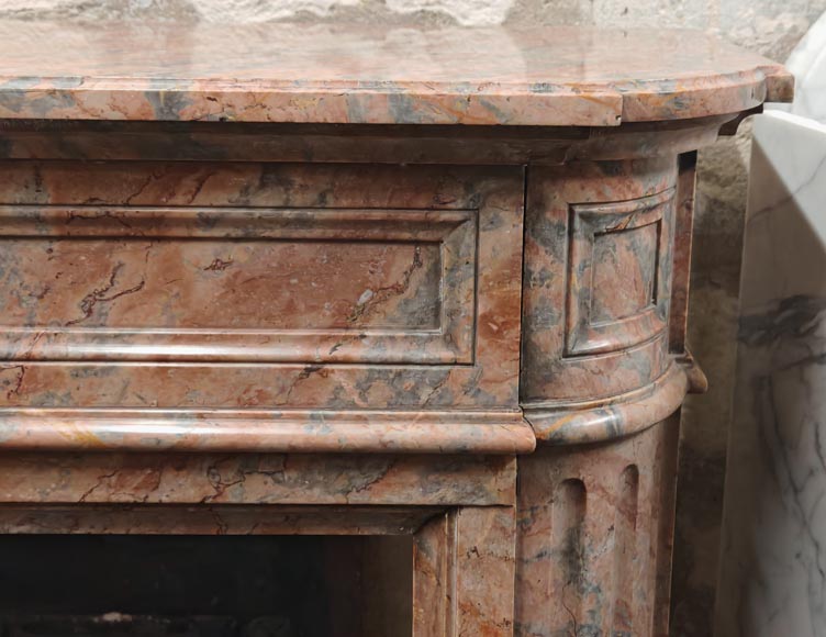 Louis XVI style mantel with rounded corners in Enjugerais marble-6