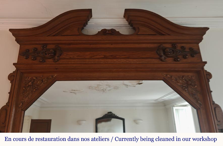 Napoleon III style mantel in carved oak-1