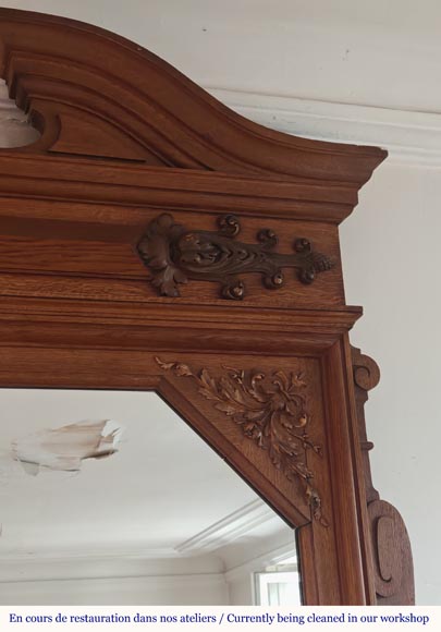 Napoleon III style mantel in carved oak-2