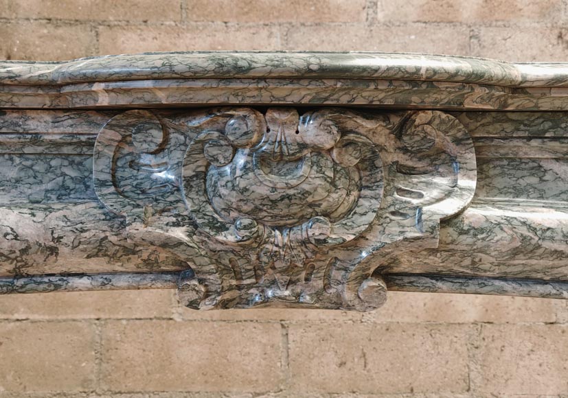 Regence style mantel carved in green Campan marble-1