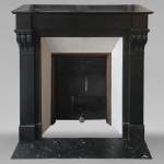 Napoleon III style mantel with modillion carved in black marble