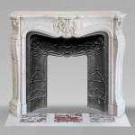 Louis XV style three shell mantel carved in Carrara marble