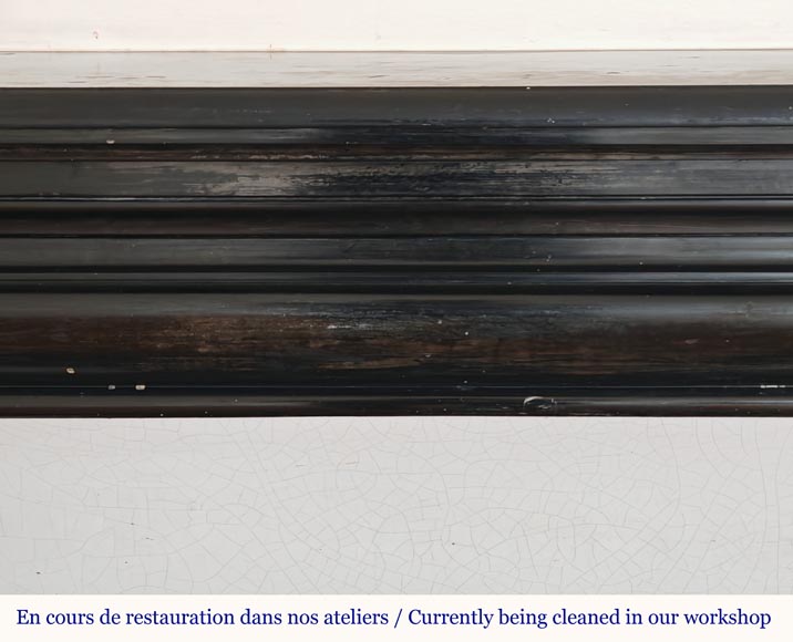 Louis XIV style mantel in fine black marble-1