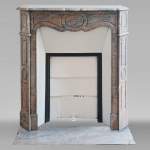 Louis XV style Pompadour flat mantel in Enjugerais marble