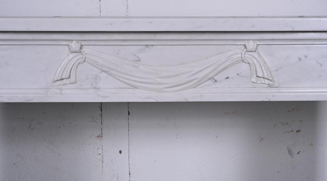 Small Louis XVI style mantel with carved drapery-1