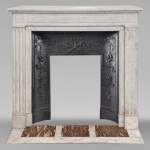 Louis XVI style molded Carrara marble mantel