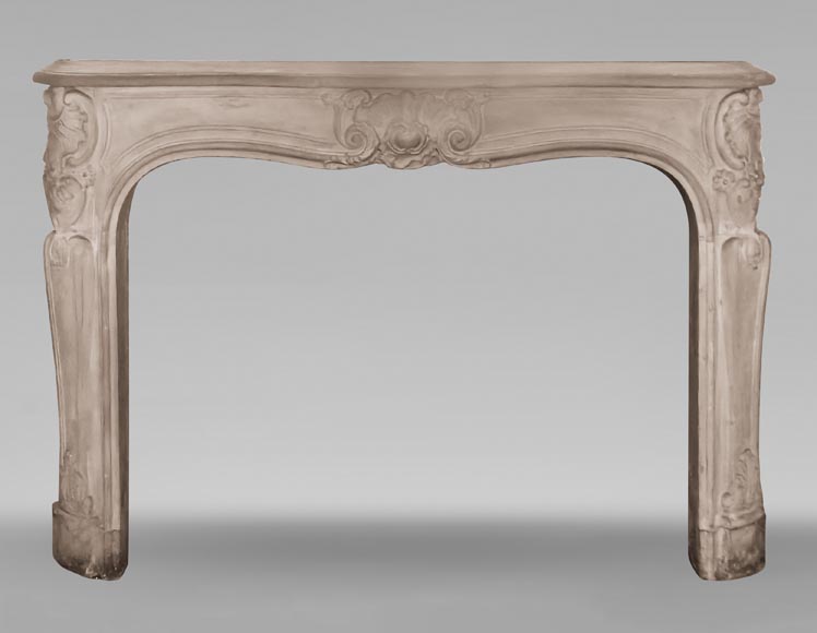 Louis XV style stone mantel-0