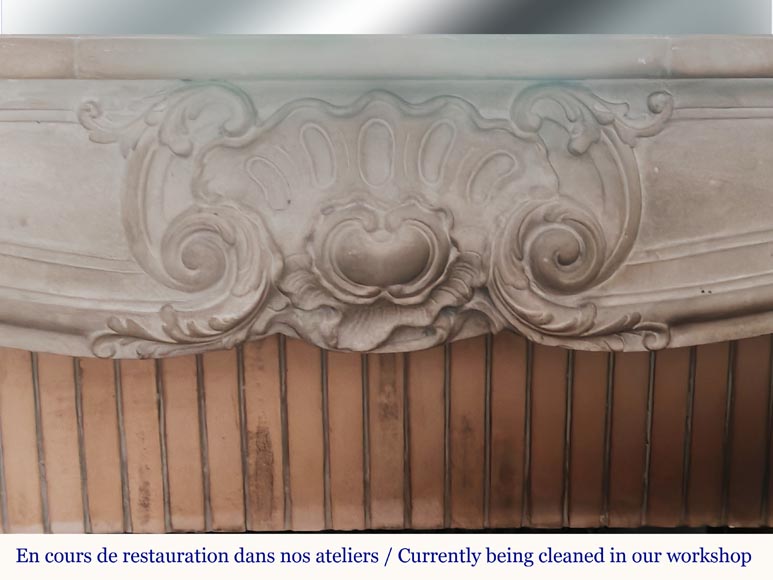 Louis XV style stone mantel-1