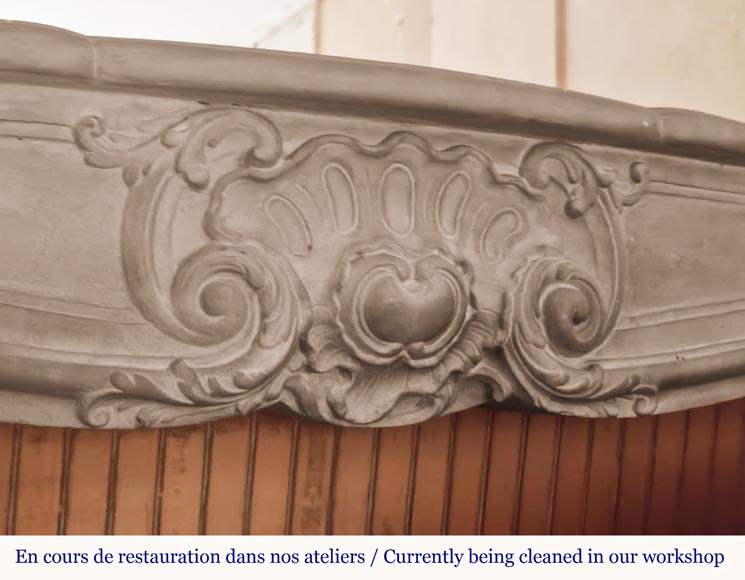 Louis XV style stone mantel-2