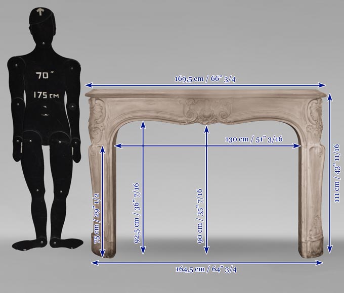 Louis XV style stone mantel-13