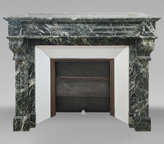 Napoleon III style mantel with modillion carved in Sea Green marble-0