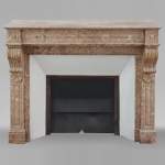 Napoleon III style mantel with Brocatelle marble modillions