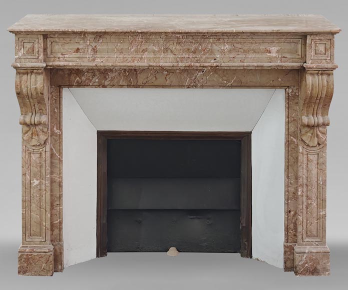 Napoleon III style mantel with Brocatelle marble modillions-0