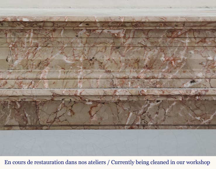 Napoleon III style mantel with Brocatelle marble modillions-1