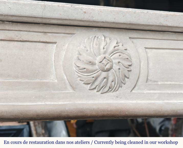 Louis XVI period mantel carved in stone-2