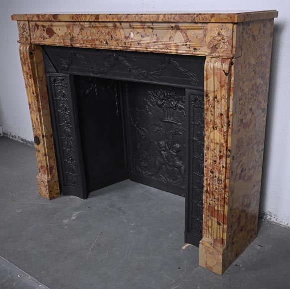 Small Louis XVI style mantel carved in Aleppo Breche-6