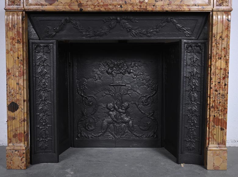 Small Louis XVI style mantel carved in Aleppo Breche-9