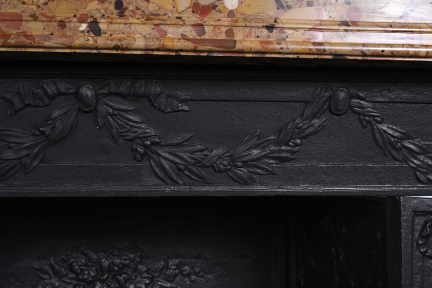 Small Louis XVI style mantel carved in Aleppo Breche-10